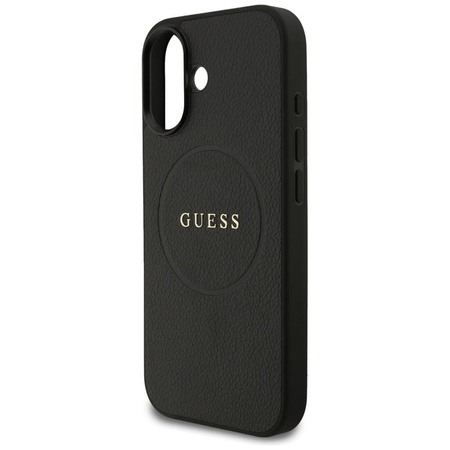 Guess Grained Ring MagSafe - Etui iPhone 17 (czarny)