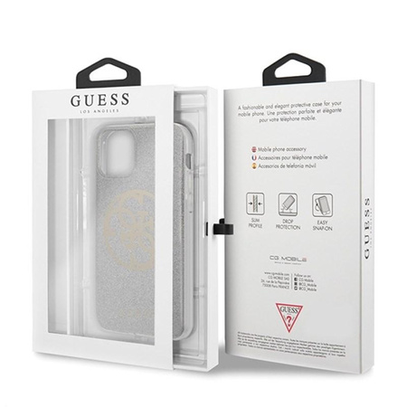 Guess Circle Glitter 4G - Etui iPhone 11 Pro (Light Grey)