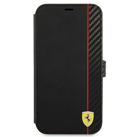 Ferrari Booktype On Track Carbon Stripe - Etui iPhone 13 Pro Max (czarny)