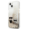 Karl Lagerfeld Liquid Glitter Karl & Choupette - Etui iPhone 13 (złoty)