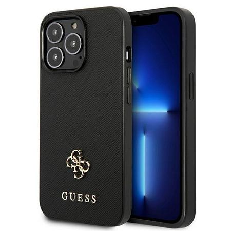 Guess Saffiano 4G Small Metal Logo – Etui iPhone 13 Pro Max (czarny)