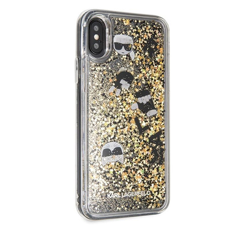 Karl Lagerfeld Signature Glitter Case - Etui iPhone Xs / X (Floatting Charms)