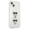 Karl Lagerfeld Glitter Karl & Choupette Head - Etui iPhone 13 (srebrny)