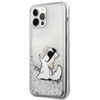 Karl Lagerfeld Liquid Glitter Choupette Fun - Etui iPhone iPhone 12 / iPhone 12 Pro (srebrny)