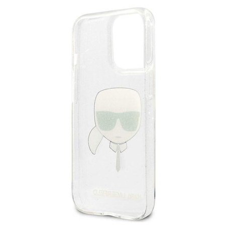 Karl Lagerfeld Karl's Head Glitter - Etui iPhone 13 Pro Max (srebrny)