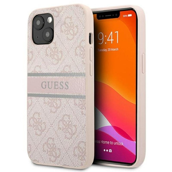 Guess 4G Printed Stripe - Etui iPhone 13 Mini (różowy)