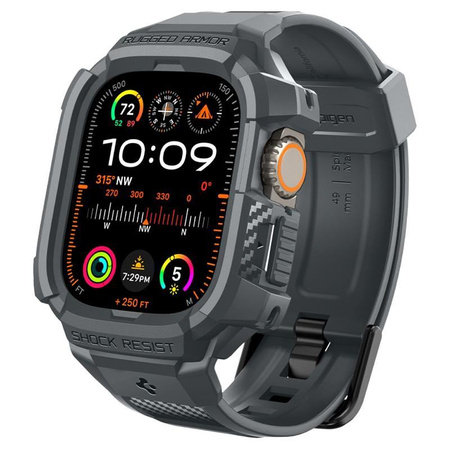 Spigen Rugged Armor Pro - Pasek z obudową do Apple Watch Ultra 49 mm (Dark Grey)