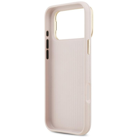 Guess Grained Big 4G & Stand Camera - Etui iPhone 17 Pro Max (różowy)