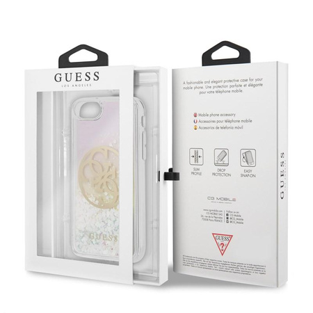 Guess Gradient Liquid Glitter Circle Logo - Etui iPhone SE 2020 / 8 / 7
