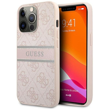 Guess 4G Printed Stripe - Etui iPhone 13 Pro (różowy)