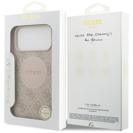 Guess 4G Circle Classic Logo MagSafe - Etui iPhone 17 Pro Max (różowy)