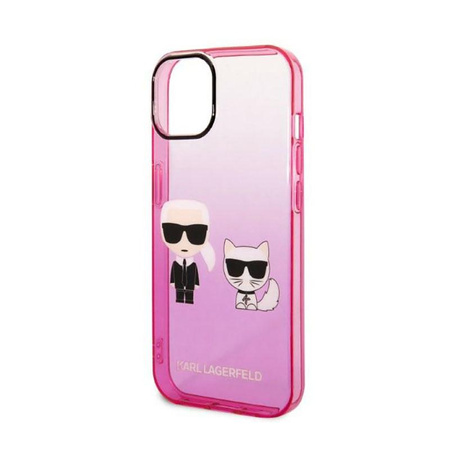 Karl Lagerfeld Gradient Ikonik Karl & Choupette - Etui iPhone 14 (różowy)