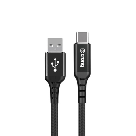 Crong Armor Link - Kabel 60W PD 3A USB-A do USB-C 25cm (czarny)