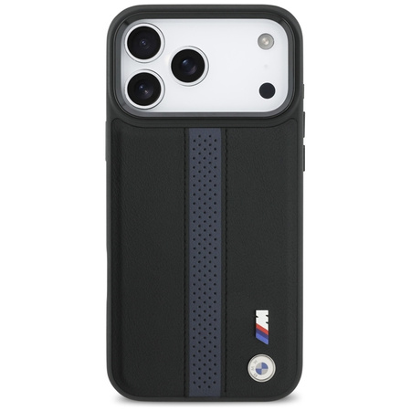 BMW M Perforated Stripe Logo MagSafe - Etui iPhone 17 Pro Max (niebieski)