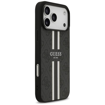 Guess 4G Printed Stripes MagSafe - Etui iPhone 17 Pro Max (czarny)