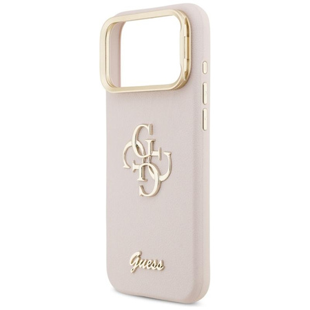 Guess Grained Big 4G & Stand Camera - Etui iPhone 17 Pro Max (różowy)