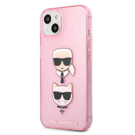Karl Lagerfeld Glitter Karl & Choupette Head - Etui iPhone 13 (różowy)