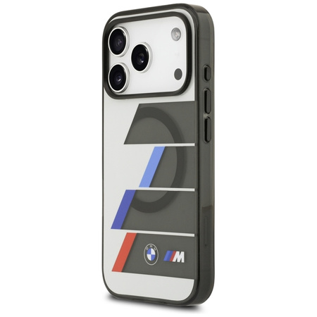 BMW M IML Metal Buttons Tricolor Lines MagSafe - Etui iPhone 17 Pro Max (antracyt)