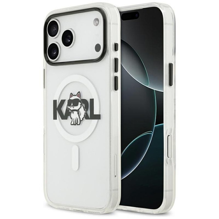 Karl Lagerfeld IML Choupette Sketch Logo MagSafe - Etui iPhone 17 Pro Max (przezroczysty)