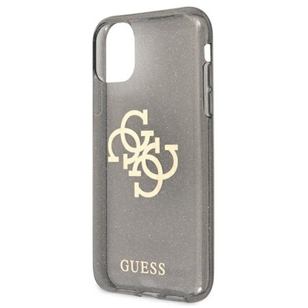 Guess Glitter 4G Big Logo - Etui iPhone 11 (czarny)