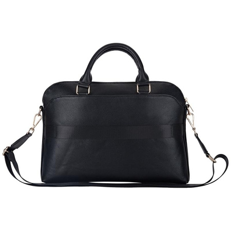 Guess Grained Zipper Pocket Triangle Logo - Torba na notebooka 15" (czarny)