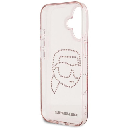 Karl Lagerfeld IML Rhinestones Karl Head - Etui do iPhone 16 (różowy)