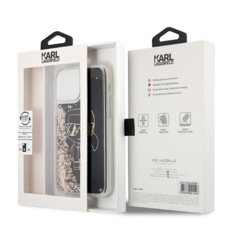 Karl Lagerfeld Liquid Glitter Gatsby - Etui iPhone 12 / iPhone 12 Pro (czarny)