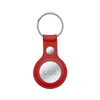 Crong Leather Case with Key Ring – Skórzane etui ochronne brelok do Apple AirTag 1 / 2 (czerwony)
