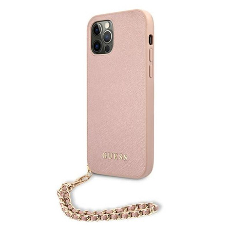 Guess Saffiano Chain - Etui iPhone 12 Pro Max (różowy)