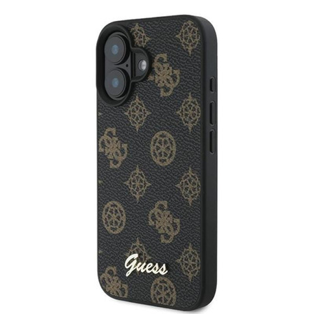 Guess Peony Script MagSafe - Etui iPhone 16 Plus (czarny)