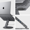 Spigen LD204H Laptop Stand Hub - Podstawka / stojak pod laptopa z Hubem 6 w 1 (Space Grey)