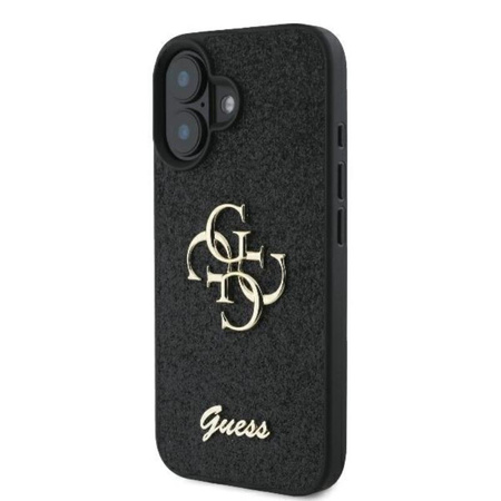 Guess Fixed Glitter Big 4G - Etui iPhone 16 Plus (czarny)