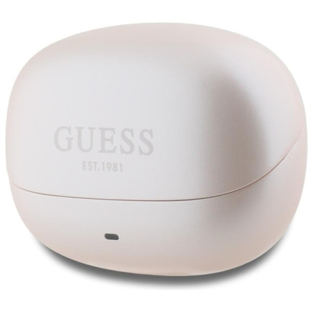 Guess Capsule Printed Logo - Słuchawki Bluetooth TWS ANC & ENC + etui ładujące (różowy)