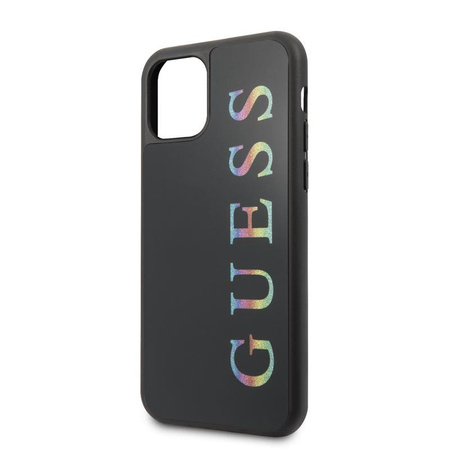 Guess Double Layer Glitter Case Logo Multicolor - Etui iPhone 11 Pro (Black/Multicolor)