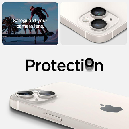 Spigen Optik.TR Camera Lens Protector - Szkło ochronne na obiektyw do Apple iPhone 14 / iPhone 14 Plus (2 szt) (księżycowa poświata)