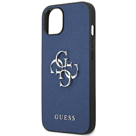 Guess Saffiano 4G Big Silver Logo - Etui iPhone 13 (niebieski)