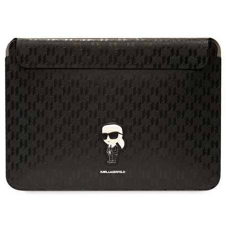 Karl Lagerfeld NFT Saffiano Monogram Ikonik Karl Sleeve - Etui na notebook 14" (Czarny)