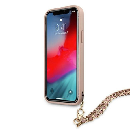 Guess Saffiano Chain - Etui iPhone 12 Pro Max (różowy)