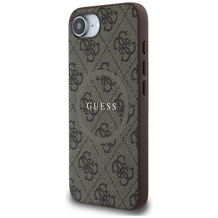 Guess 4G Ring Classic Logo MagSafe - Etui do iPhone 16e (brązowy)