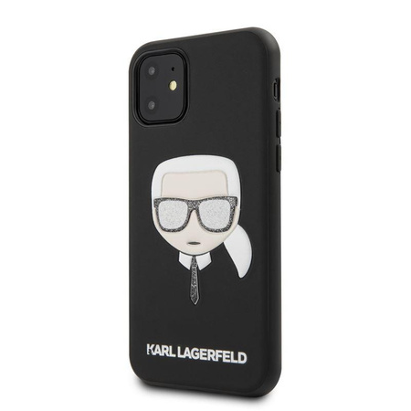 Karl Lagerfeld Iconic Embossed Glitter Case - Etui iPhone 11 (Black)