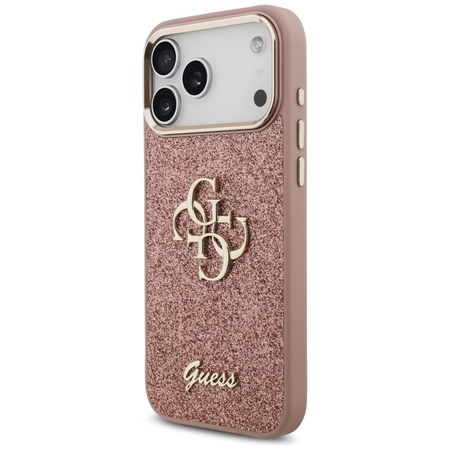 Guess Fixed Glitter Big 4G Metal Frame - Etui iPhone 17 Pro Max (różowy)