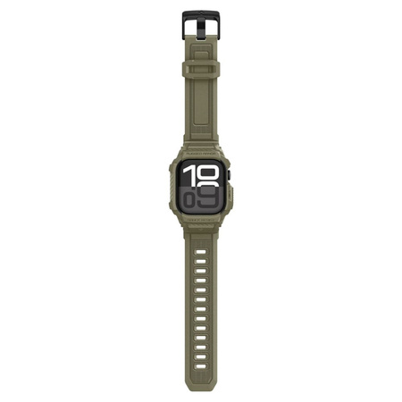 Spigen Rugged Armor Pro V2 – Pasek z obudową do Apple Watch 10 / 11 46 mm (Vintage Khaki)