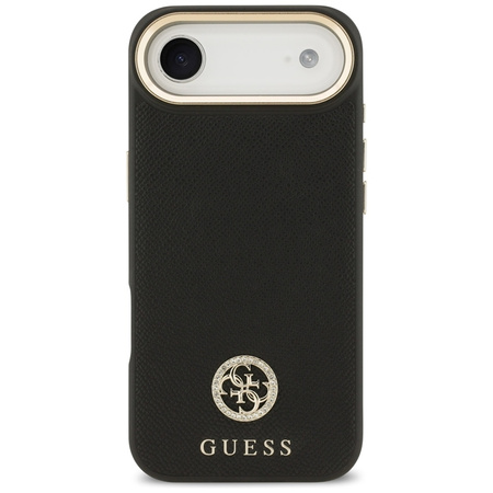 Guess Grained Strass Logo MagSafe - Etui iPhone Air (czarny)
