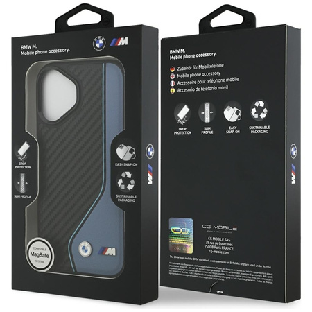 BMW M Carbon Logo MagSafe - Etui iPhone 17 (niebieski)