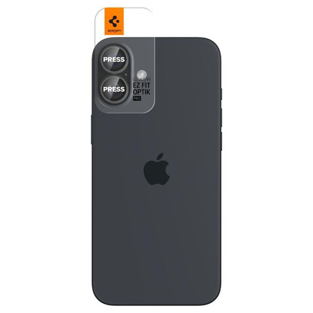 Spigen Optik Pro GLAS.TR EZ Fit Camera Protector 2-Pack - Szkło ochronne na obiektyw do iPhone 17 / 16 / 16 Plus (2 szt) (Przezroczysty)