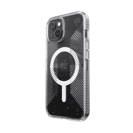 Speck Presidio Perfect-Clear with Glitter + Grips + MagSafe - Etui iPhone 13 z powłoką MICROBAN (Clear/Platinum Glitter)