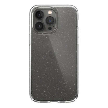 Speck Presidio Perfect-Clear with Glitter - Etui iPhone 14 Pro Max z powłoką MICROBAN (Clear / Gold Glitter)