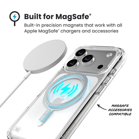 Speck Presidio Perfect Clear MagSafe - Etui iPhone 17 Pro (Clear / Silver)