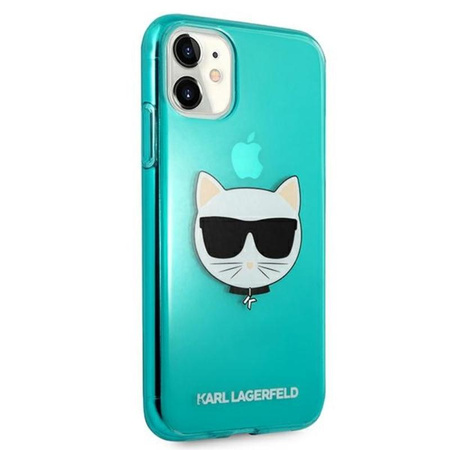 Karl Lagerfeld Choupette Head - Etui iPhone 11 (fluo niebieski)