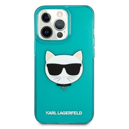 Karl Lagerfeld Choupette Head - Etui iPhone 13 Pro Max (fluo niebieski)